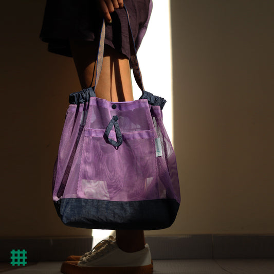 (L size) #Mesh Shopper - VIOLET