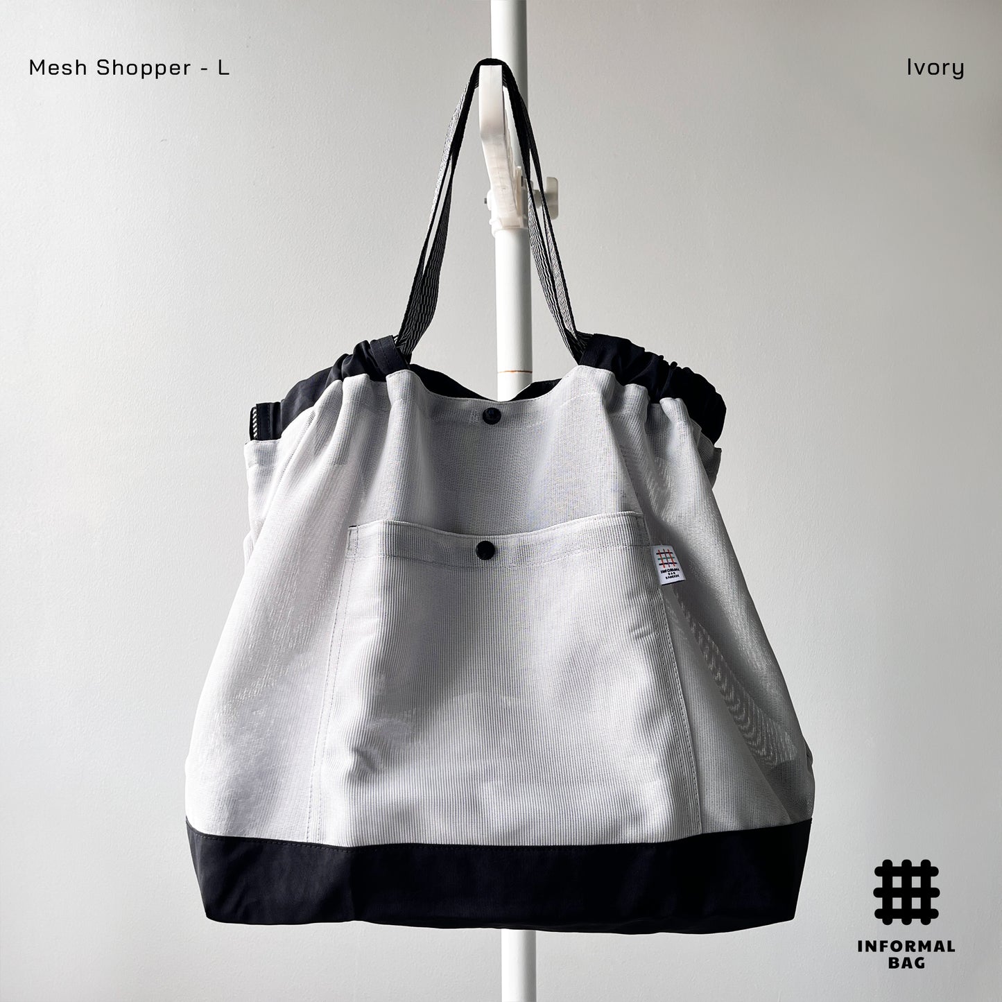 (L size) #Mesh Shopper - iVORY